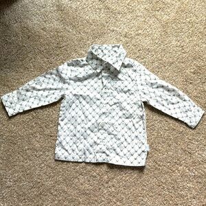 Baby Boy Button Down Dress Shirt Moose Symbol Pattern - 12-18M